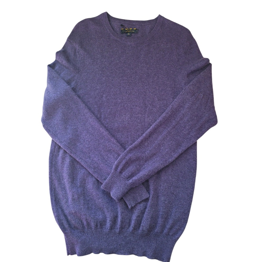 Club Room Pullover Sweater Mens M Crew Neck Cashmere Purple Y2K